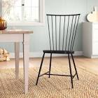 Coastal Remy Metal Windsor back Side Chair in Black