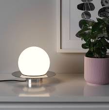 Simrishamn Table Wall Lamp With Light Bulb Chrome Plated Opal Glass Ikea Wandlampe Moderne Beleuchtung Wandleuchte