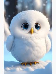 Fluffy Snow Owl Chibi" Sticker for Sale by Rothnaric