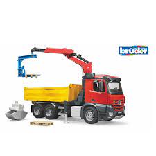Bruder 03651 MB Arocs Construction Truck with Crane Play Vehicle for Kids  age 3+