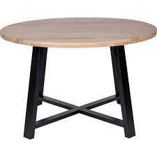 Heavy duty steel table legs (set of 2 legs, 28 = 71 cm), bench legs, iron desk legs. Moe S Yc 1002 24 Mila 47 Round Dining Table In White Oak Black Metal