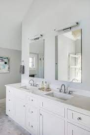Available in a wide selection of sizes and styles. Glass Knobs On White Dual Washstand Transitional Bathroom