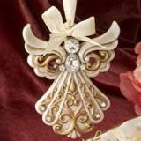 Angel holding seashell ornament with multiple style ootions: Shimmering Angel Ornaments Nice Price Favors