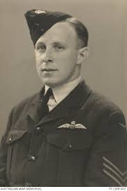 Studio portrait of 408173 Sergeant Ambrose Haley, RAAF. Haley enlisted in  the RAAF