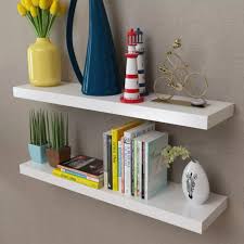 2er Set Mdf Wandboard Hängeregal Wandregal Bücherdvd Regal Weiß