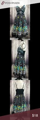 Uniti Casual Striped Floral Sleeveless Midi Dress Midi Dress Sleeveless Casual Stripes Black Dresses Casual