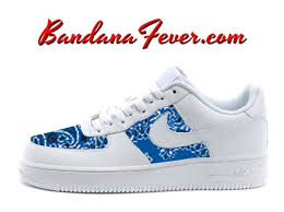 Custom Royal Blue Bandana Nike Air Force 1 Shoes White Low By Bandana Fever Custom Converse Shoes Nike Air Shoes Nike