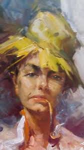 DURANDO TOGO RICHARD tableau huile sur toile garconne tziganne gypsy  bohemienne