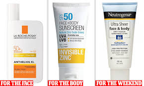You can opt for a natural sunscreen for your face and body. The Three Best Sunscreens For Your Skin And How To Apply Them Daily Mail Online