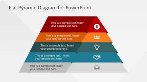 5 Levels Flat Pyramid Diagram Template For Powerpoint