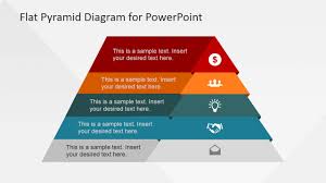 5 levels flat pyramid diagram template for powerpoint