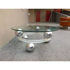 Lift top coffee table w/ hidden storage drawer&compartment living room1. 70 S Round Cracked Ice Lucite And Spaced Chrome Balls Coffee Table Chairish