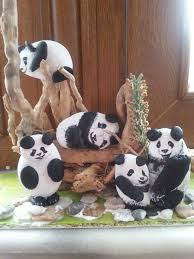Tas Boyama Panda Stone Art Painting Crafts Pebble Art