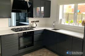 Grey longbarr oak worktop 40mm x 1500mm x 600. Handleless Real Kitchens