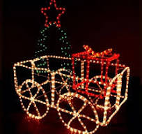 Outdoor Animated Rope Light Train Motif Light 3D Christmas ...