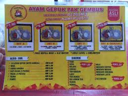 Tiada sesiapa pun yang tahu. Menu Ayam Gepuk Pak Gembus Malaysia