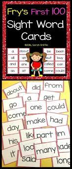 Fry First 100 Sight Words Word Wall Cards Red Glitter Sight Words Sight Word Cards Words