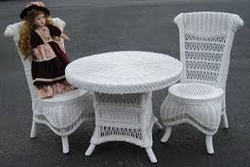 Clct Child S Classic Wicker Tea Table Set Kids Table Chair Set Kids Table And Chairs Wicker Table