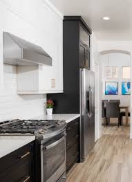 Two Tone Black White Contemporary Kitchen Quality Kitchens Cabinet