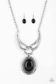 Black And Silver Ring Paparazzi Divide And Ruler Black Necklace Stone Statement Necklace Online Earrings