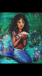 Evie Under The Siren Spell Mermaid Art Black Girl Art African American Mermaid