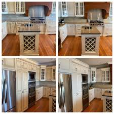 Spraying cabinets with hvlp sprayers. Refinishing And Painting Kitchen Cabinets Before And After Pictures