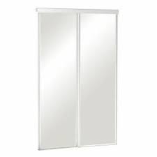 Pinecroft 72 In X 80 In Mirror 2 Panel Beveled White Frame Aluminum Sliding Door Pc07280co In 2020 Sliding Mirror Closet Doors Aluminium Sliding Doors Sliding Mirror