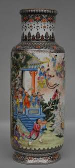 Lot 10 An Exceptional Chinese Polychrome Vase Decorated With Several Animated Scenes Marked Republic Period H 50 Cm Porcelain Art Vintage Vases Handcraft