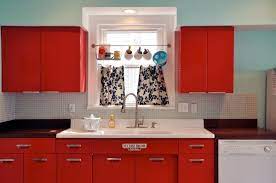 A wide variety of red metal kitchen cabinets options are available to you such as modern classic and antique. Apartment Therapy Red Kitchen Cabinets Retro Kitchen Kitchen Design