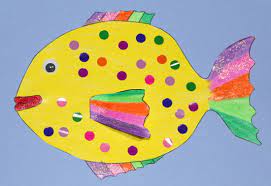 Best rainbow loom images on patterns templates template printable. Rainbow Fish Colouring Craft For Kids With Free Printable Template