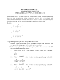 1.1.1 solusi implisit dan solusi eksplisit. Int Pecahan Parsial Contoh Pemecahan Soal Kalkulus 1 Tk
