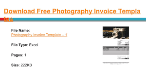 Photography is an amazing profession for anyone who one can immerse themselves in the art of capturing great moments of people and natural elements. Photography Invoice Template Youtube