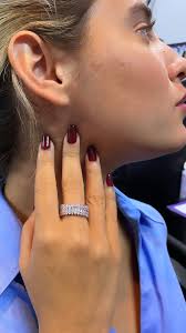 18k Gold Filled Band Ring Featuring Baguette & Micro Pave Cubic Zirconia  Stones Setting Jewelry