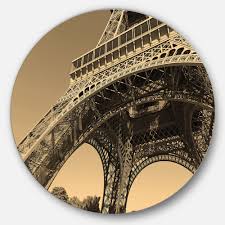 Stick to the northern side of the river for the best views of the iron lady. Designart Iconic Paris Eiffel Tower Side View From Ground Cityscape Disc Metal Wall Art Overstock 14252870