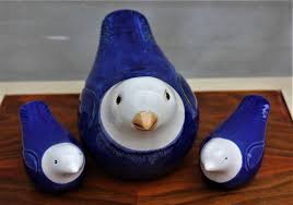 Vintage ceramic blue bird figurine. Vintage Ceramic Blue Birds Set Of Mama Bird Abd Two Bird Kids Matching Figurines Porcelain Figurines Art Collectibles Tomtherapy Co Il