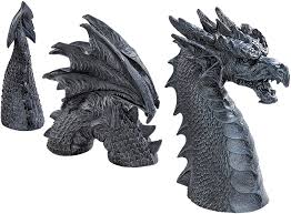 Japanese art, japanese dragon, japanese woodblock printing. Design Toscano The Dragon Of Falkenberg Castle Moat Lawn Garden Statue 71 Cm Total Polyresin Grey Stone Amazon Ca Home