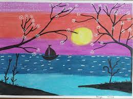 Hope you will learn and enjoy my video. Beautiful Sunset Drawing By Bhavya Bathla Drawing Fine Art For Sell
