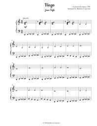 Bingo B I N G O Jazz Piano Style By Unknown London 1780 Digital Sheet Music For Piano Solo Download Print S0 7 In 2020 Jazz Piano Sheet Music Jazz Sheet Music
