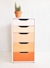 Renovate An Alex Drawer Unit With Bold Contact Paper Or Paints Creating A Cool Ombre Effect Here From Blush To Small Closet Design Ikea Alex Desk Drawer Unit