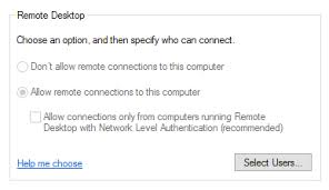 Remote Desktop Greyed Out