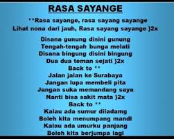 Kakang kakang pada plesir (maring endi yayi) tuku dawet, dawete banjarnegara. Lirik Lagu Rasa Sayang E Brainly Co Id
