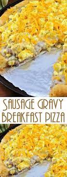 Sausage Gravy Breakfast Pizza Roslyn Food Breakfastrecipes Breakfast Sausagegravy Pizza Morningbrea Breakfast Pizza Recipe Sausage Gravy Breakfast Pizza