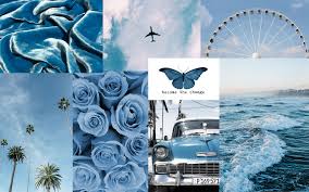 Decorate your dorm or room with this peachy pink collage kit. Light Blue Collage Wallpapers Wallpaper Cave