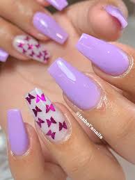 It is said that the color purple has the power to uplift and inspire creativity and these 18 purple nail art designs are creative in every way. Cute Light Purple Coffin Acrylic Nails Purple Acrylic Nails Pink Acrylic Nails Lavender Nails