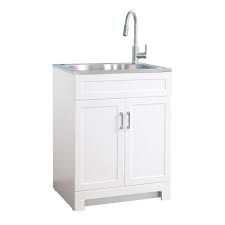 Under sink storage cabinet bathroom freestanding space saver organizer bathroom. Glacier Bay All In One 25 Inch Laundry Cabinet With Stainless Steel Sink The Home Depot Canada