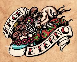 Amor Eterno Mexican Art Tattoos Sugar Skull Tattoos Skull Couple Tattoo