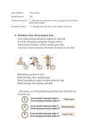 Materi waktu kelas 2 sd. Matematika Kelas Ii Membaca Dan Menentukan Jam