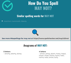 When these are not of concern, using can is fine. Correct Spelling For May Not Infographic Spellchecker Net