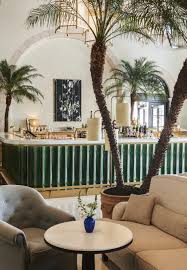 Emerald Green Bar With Brass Joseph Dirand Architecture The Surf Club Four Seasons Bar Design Restaurant Hotel Bar Design Hotel Decor