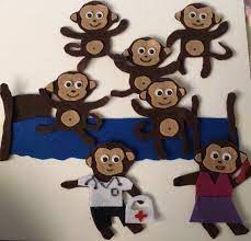 Five Little Monkeys Jumping On The Bed Children S Felt Flannel Story For Early Childhood Education Five Little Monkeys Little Monkeys Monkey Jump